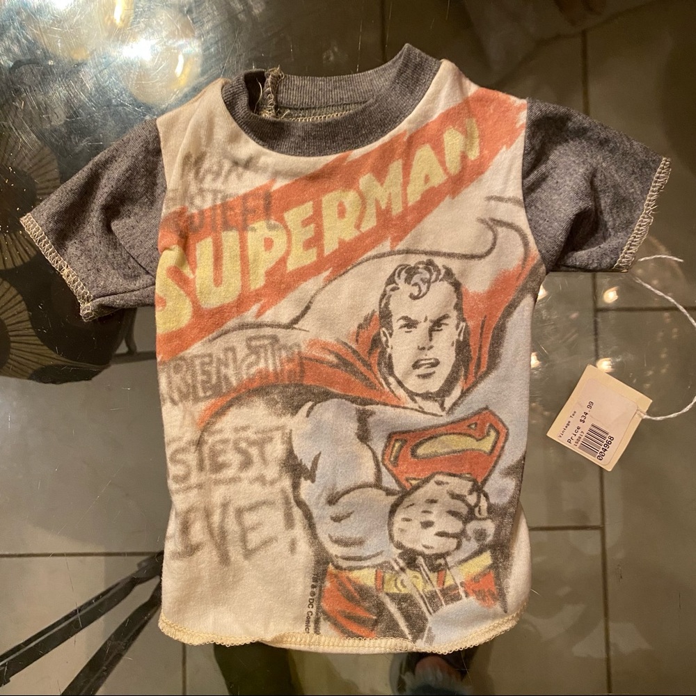 Bentley B Vintage Style SUPERMAN dog tshirt